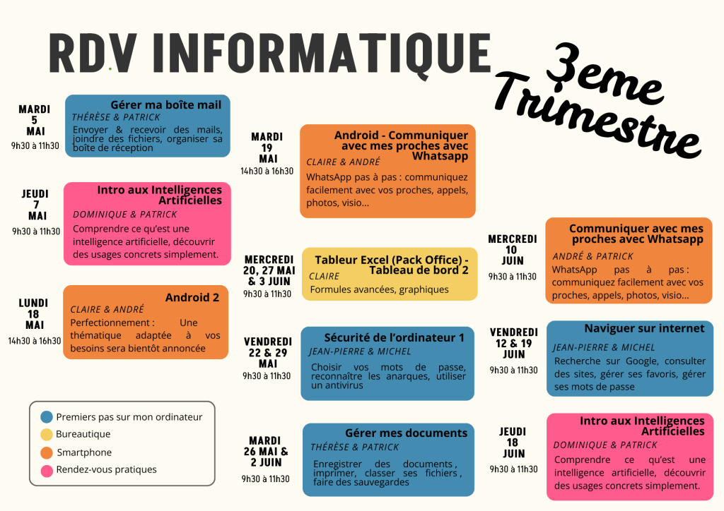 3eme Trimestre 2026 stages informatique numérique à Cestas